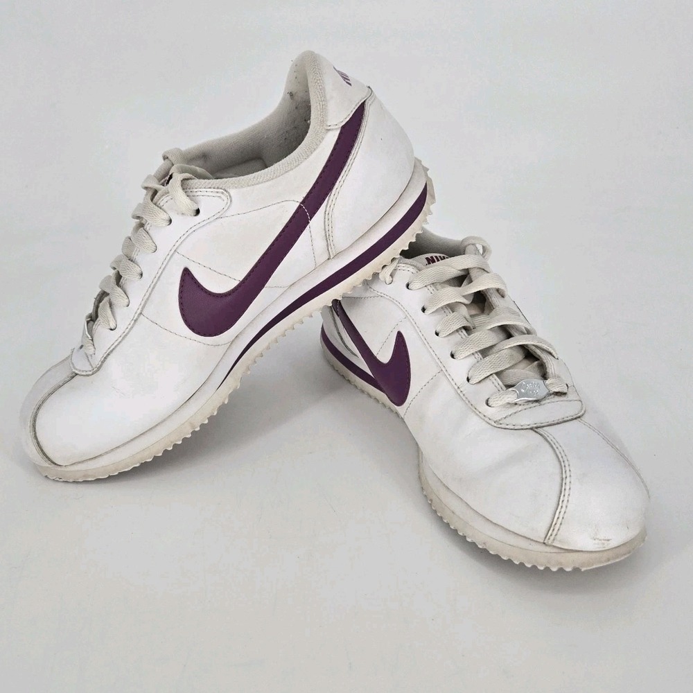 Nike Cortez '72 Leather White Purple Women's 8 Retro Sneakers 317266-151